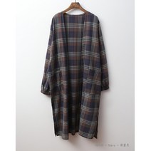 [NewCare] 여성 체크 로브가디건 가을 Y 롱 가디건
