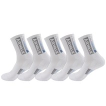 5족 남자 공장 현장 작업화 안전화 자전거 등산 테니스 중목 장목 이중 삼중 두꺼운 파일 도트 스포츠 양말, 백색5켤레