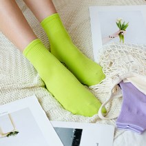 꼬랑내 여자 데일리 무지양말 중목 장목 컬러양말 WL165