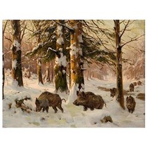 멧돼지 사진 다이아몬드 자수 숲 겨울 풍경 DIY 다이아몬드 그림 크로스 스티치 다이아몬드 홈 장식, 하나, 보여진 바와 같이