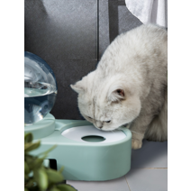 고양이 강아지 물 디스펜서 자동 급수기 사료 애완동물 용품, 3 C.1.8L 자동급수기X스테인리스그릇포함