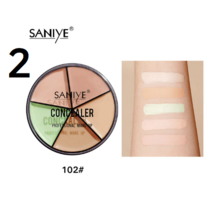 5 색 컨실러 팔레트 오래 지속되는 커버 다크 서클 여드름 모공 크림 쉐이딩 하이라이터 보습 페이스 메이크업 코메틱, 2