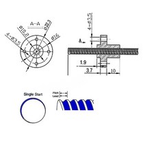 CNC T8 리드 스크류 너트 포함 1mm 2mm 4mm 8mm 12mm 14mm 피치 OD L 100 200 300 350 400 500 1000 1200mm 3D 프린터, [03] 200mm, [02] Pitch 2mm Lead 8mm