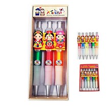 (주)파앤카코리아 민속선물 set, 1set, 바1.큐빅전통인형볼펜(3종세트)
