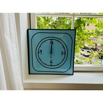 리츠센 손글씨 무소음벽시계, 블루