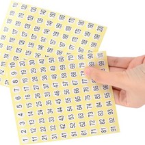 넘버링스티커 번호스티커 미니숫자스티커, 1-100