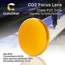 Cloudray 중국 이산화탄소 ZnSe 초점 렌즈 Dia.18 19.05 20 mm FL38.1 50.8 63.5 101.6 127mm 1.5 4 레이저 조각 절단기, 해외 _20mm | 101.6mm