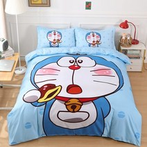 도라에몽 만화 퀼트 커버 싱글 피스 퀼트 커버 딩 당 고양이 학생 기숙사 싱글 미키 귀여운 더블 퀼트 블루