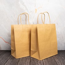 종이가방 쇼핑백 쿠키 트위스트백 3호 10입 크라프트 230x90x280mm, 1개