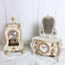 엔틱 시계 감성 소품 장식품 천공의성라퓨타 하울의움직이는성 자장가 오르골, 빈티지블루, 02.엔틱오르골 거울시계