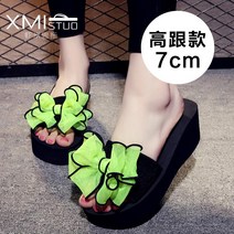 메쉬 왕리본 여성키높이슬리퍼7cm 5cm 나비장식
