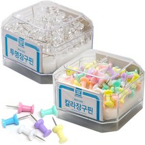 [동화오피스] 화신 장구핀 리치팩 / 푸쉬핀, 투명