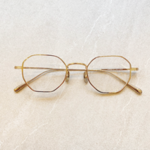 진로쿠사쿠 진육작 EZ-29 EZ29 C.01 골드 다각형 가벼운 티타늄 안경 Jinrokusaku 일본 장인 안경