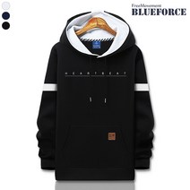 블루포스 남여공용 텔링스 배색후드티 커플티 단체복 빅사이즈 긴팔티셔츠 후드티