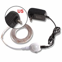 현관 센서등 신발장 간접조명 건전지 스마트 미니 모션 센서가있는 led 야간 조명 1m 2m led 스트립 방수 pir광 센서 야간 램프 옷장 복도 12v 전원 어댑터, 주도 스트립 우리, 2m 흰색