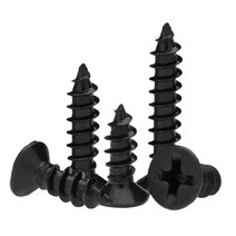 M2.6 블랙 접시 머리 태핑 스크류 카운터 성크 강철 크로스 나사, M2.6 (100pcs), 14mm, 1개