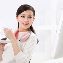 ㈜에코벨 에코벨 넥워머 넥히터 넥밴드 목 손 난로 온풍기 휴대용 충전식 국내 kc 승인 배터리, 넥밴드 목걸이 히터 핑크