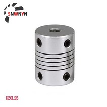 D20L25 알루미늄 플렉시블 커플 링 스테퍼 모터 커플러 샤프트 3D 프린터 3mm 4mm 5mm 6mm 6.35mm 8mm 10mm OD20x25mm, 4mm x 6.35mm, 4mm x 6.35mm