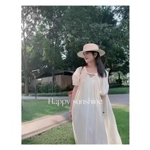 휴양지원피스 운남 태국 여행 사진 살구 비치 스커트 여성 커버 고기 여름 삼아 태교여행