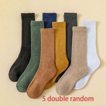 삭스업 두꺼운 양말 에어로빅 양말 테니스 삭스 레이싱 겨울 남성 따뜻한 테리 하라주쿠 쿠션이있는 솔리드 패션 캐주얼 긴 남성 5 쌍, EUR SIZE 39-46, 5 pairs of random
