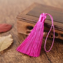 더치커피 메이커 2/5pcs 8cm 짧은 술 스파이크 폴리 에스터 실크 작은 북마크 키 체인 tassels DIY 바느질, 18 rose_01 8cm  2pcs