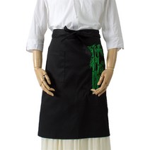 DAE90 대나무자수 중식 일식 한식 식당 허리 앞치마, DAE90 검정, 1개
