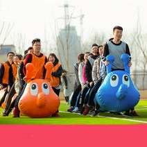 단합대회 회사 이색워크샵 협동공튀기기 박터트리기 큰공굴리기 줄다리기, 키즈 3인용 도톰 더블 랩