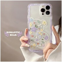 아이폰 전기종 퍼플 물결 곰돌이 케이스 웨이브케이스