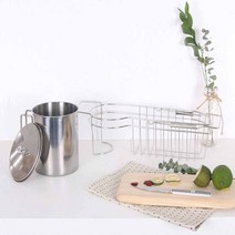 [RA㏓] ms 음식물 쓰레기통 보관형세트 기통 스텐 수거 보관함 처리 기함 빠짐 보관 잔반 ▷_§Ea, 《본상품》