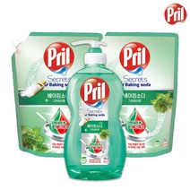헨켈 프릴 베이킹소다 주방세제 용기 750ml + 리필 1000ml X2개, 그린허브향