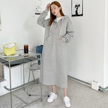 반집업 쭈리 후드 롱원피스