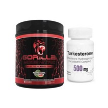 아르기닌 Gorilla Mode Nitric Stimulant Free Pre-Workout (Watermelon) + Turkesterone (60 Capsules) Bundle