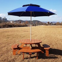 [테이블짱] (도색제품) 조립식 8인용 원형 방부목 테이블 단품과 세트 원형테이블, AA_1)원형_방부목_투명색 단품