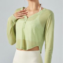 요가 필라테스복 텐셀 브이넥 커버업 티셔츠 에슬레저 운동복