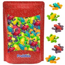 Fruidles 열대우림 구미 개구리 캔디 다양한 과일 맛 알레르기 방지 비 GMO 인공 감미료 없음 8온스 봉지, 8온스(1팩)