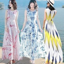 나래가 여름 바캉스룩 원피스 비치 쉬폰 민소매 예쁜 pen11