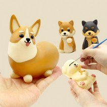 멍냥이 컬러링 키트 벚꽃 컬러링 색칠 미술놀이 만들기 아이들선물 유치원 초등 단체선물 데이트 취미키트, 시바견