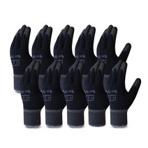 나이텍스 커플 / 방한용 두툼한 기모 장갑 M/L/XL, L, 블랙 10개