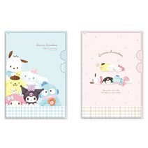 산리오 캐릭터즈 2way 포켓 클리어 파일 (블루/핑크), 핑크