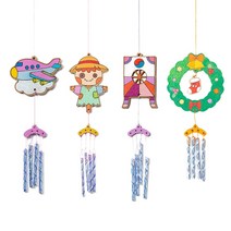 풍경 만들기 DIY 재료 튜브벨 세트 팬시 우드 키트 모빌 패키지 문 종 장식 봄 여름 가을 겨울 명절 꾸미기, 하트(스티커증정)