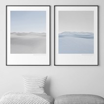 유홍아트 파스텔 블루사막 러블리감성 인테리어액자 6호(41x32cm) (6064977), 캔버스액자(옆면흰색)
