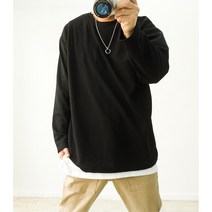 도톰한 기모긴팔티 루즈핏 오버핏 무지 빅사이즈티셔츠 4color