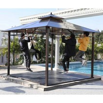 원두막정자 야외 그늘막 파고라 정원 바베큐장, 3.5X3.5m 4기둥 파빌리온