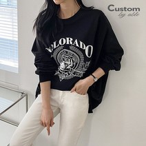 커스텀에이블 타이거 영문 루즈핏 티셔츠 C2301TS010A