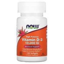 나우푸드 하이포텐시 vitamin D 비타민D 디-3 10 000 IU 120 연질캡슐, 10000 IU, 240 개