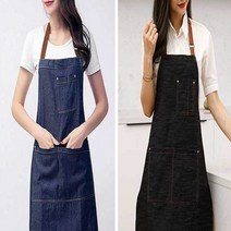 캐주얼 데님 청 앞치마 미술 목공 작업용 네일 에이프런 공방 꽃집 프릴 커피숍 애견 미용 학원 업소용 미용사 네일샵 캐릭터 피부 관리실 속눈썹 음악 학원 자수 신혼 누빔 체크 기모, 블루