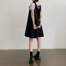 더핑크 / [더핑크] 르베 나일론 스트랩 민소매 미디 원피스