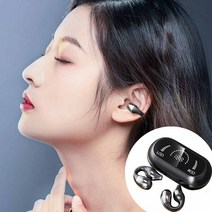 ELSECHO 클립형 무선 노이즈캔슬링헤드폰 5.2 블루투스 이어폰 충전소 전력량 액정 화면 표시, 블랙