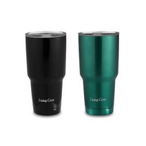 리빙코아 대용량 보온보냉 괴물 텀블러, 그린, 900ml
