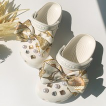 마리모스튜디오 실키골드 왕리본 진주 보석 신발 파츠 악세사리 세트 16p